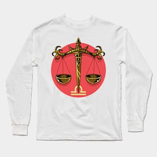 Zodiac - Star Sign - Libra - pos Long Sleeve T-Shirt